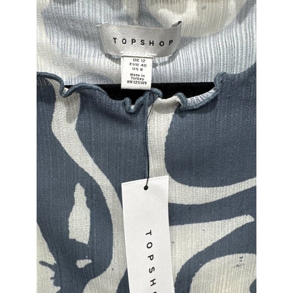 Topshop Women's Long Sleeve Abstract Print Top Size 8 - Picture 4 of 7